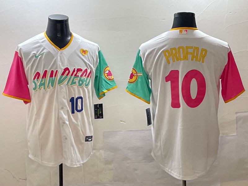 Men San Diego Padres 10 Profar White City Edition 2025 Nike MLB Jersey style 9